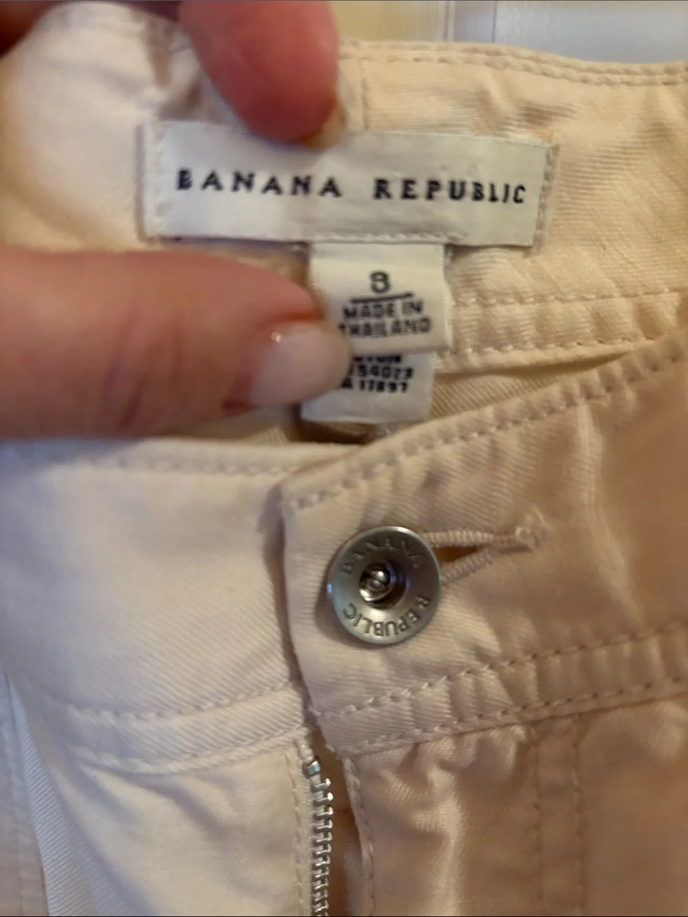 Banana Republic Cream Straight-Leg linen cotton pant size 8